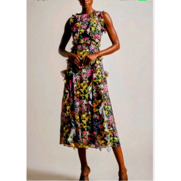 IN STORES NOW Ted Baker Floral Sleeveless Midi Dress Sz US 4 Or Ted Sz 1 - Picture 5 of 5